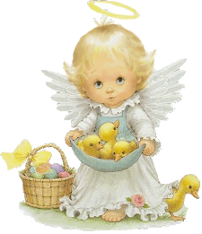 an angel with chicks